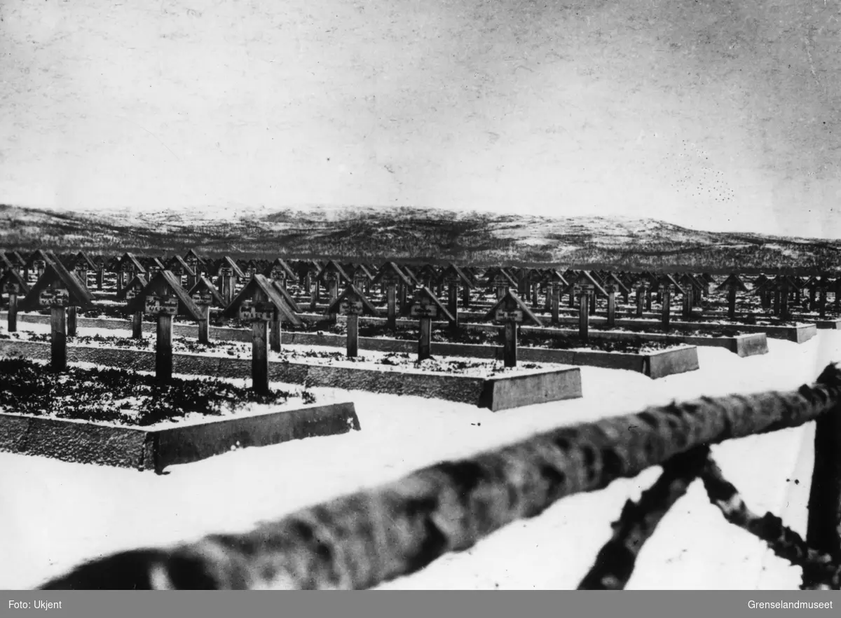 Den tyske krigskirkegården i Parkina 1944.
