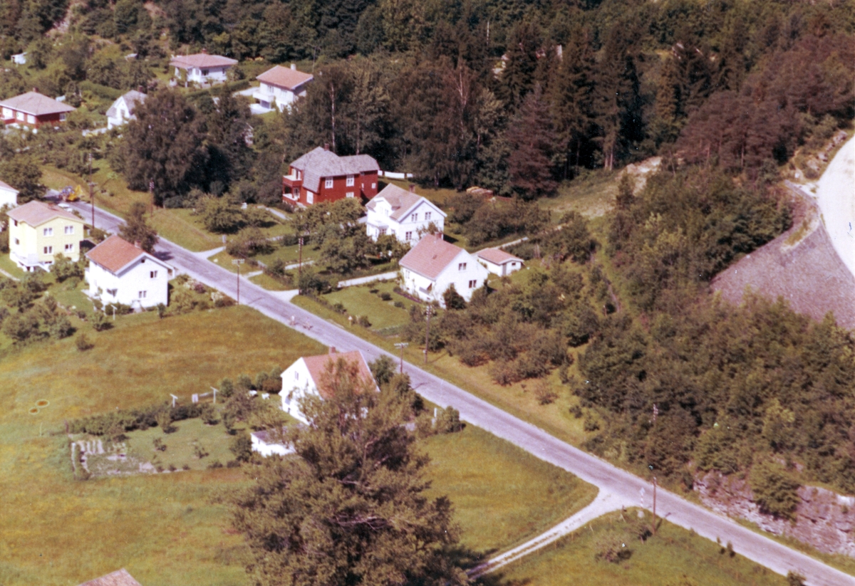 Flyfotoarkiv fra Fjellanger Widerøe AS, fra Porsgrunn Kommune,Klevstrand. Fotografert 15.06.1961