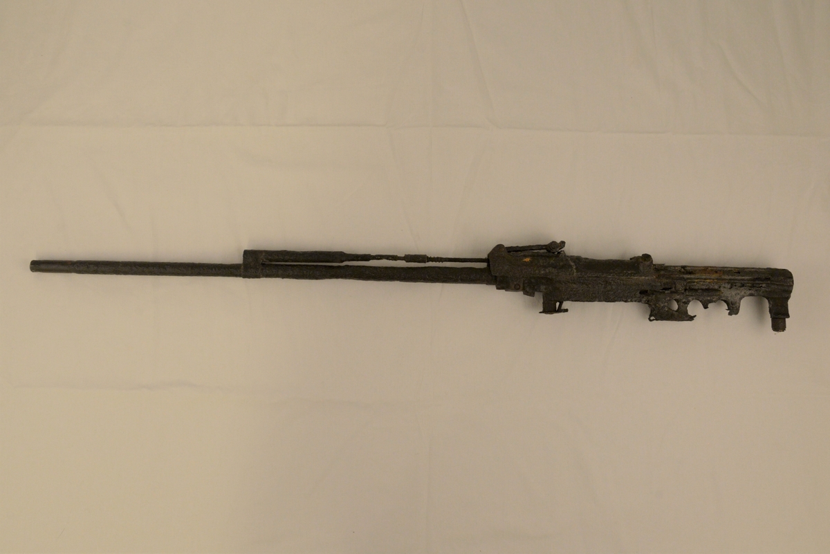Gevær av typen Gewehr 43. Våpenet er et gassdrevet, halvautomatisk gevær i kaliber 7,92 mm.
