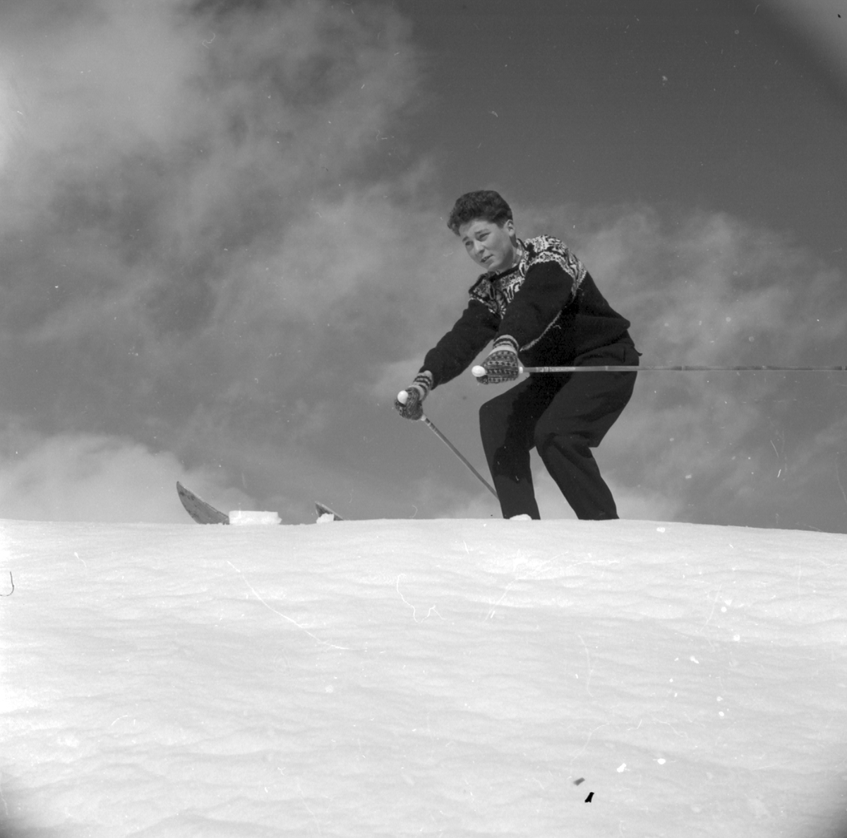 Arne Moe i skibakken på Løyning.