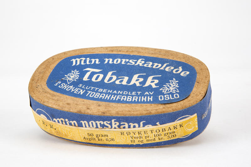Tobakkeske fra Skøyen Tobakkfabrikk.