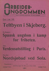 Plakat AUF, Arbeiderungdommen, Det norske arbeiderparti. Les