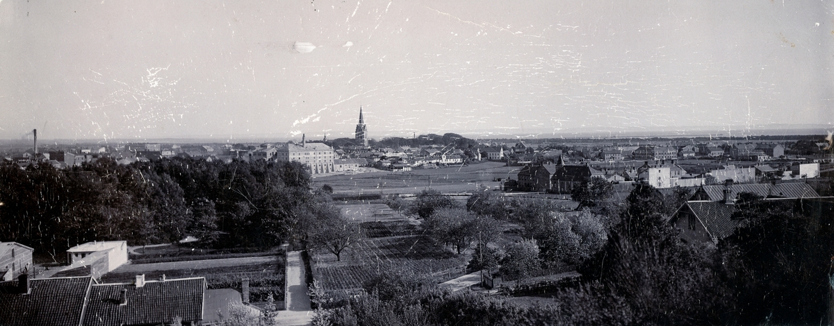 Vy av Halmstad taget från Galgberget i slutet av 1890-talet. Foto Steen Möller.