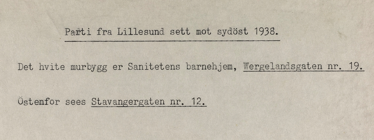 Parti fra Lillesund sett mot sydøst, 1938.