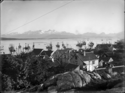 Molde by sett fra øst., "Kongebesøket 1906 ". Kroningsreisen