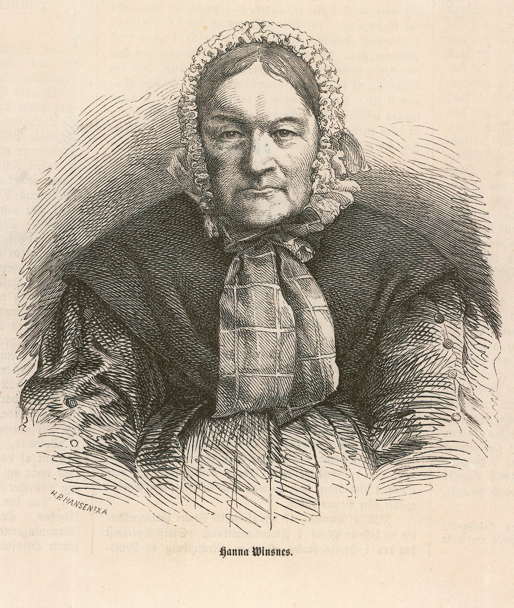 Hanna Winsnes [xylografi] Oslo Museum / DigitaltMuseum