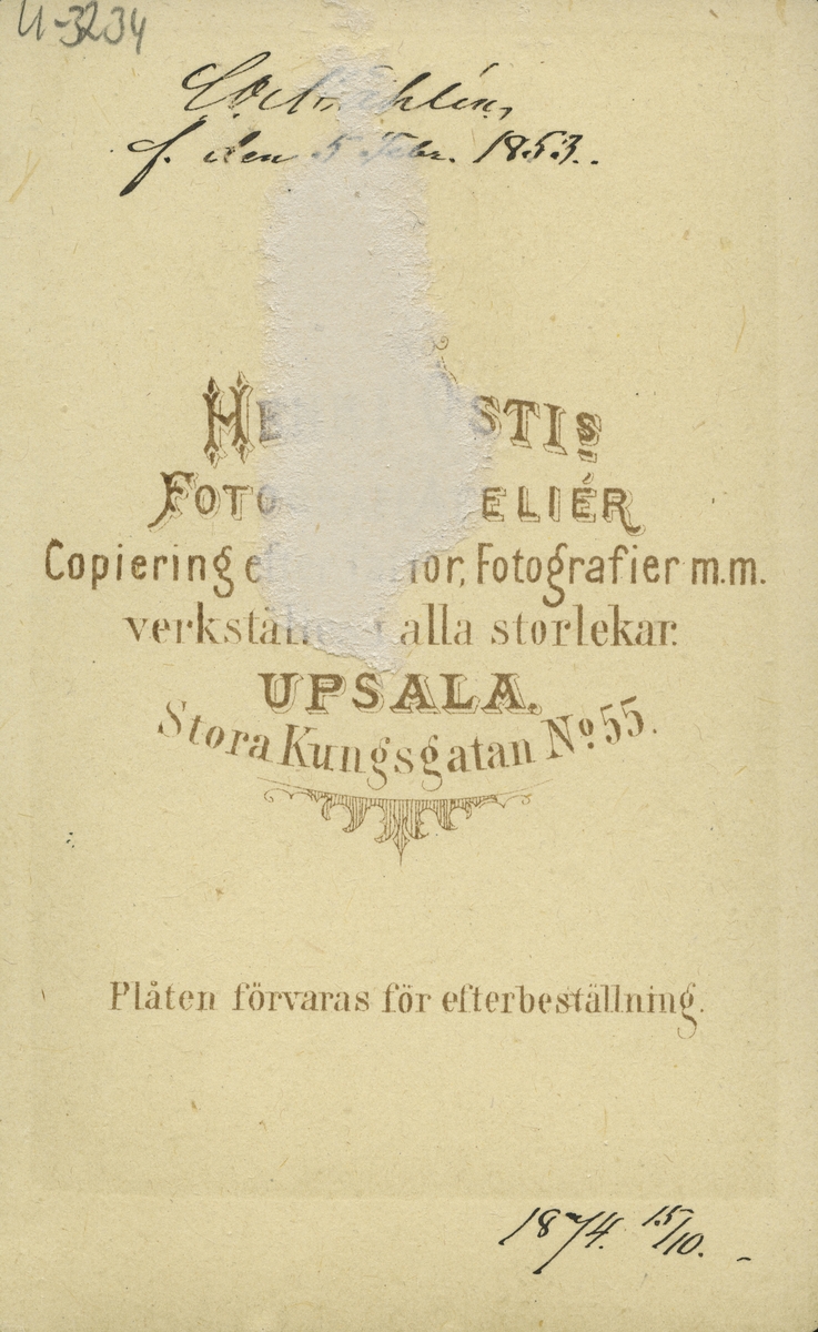 C. O. Måhlén, 1874.