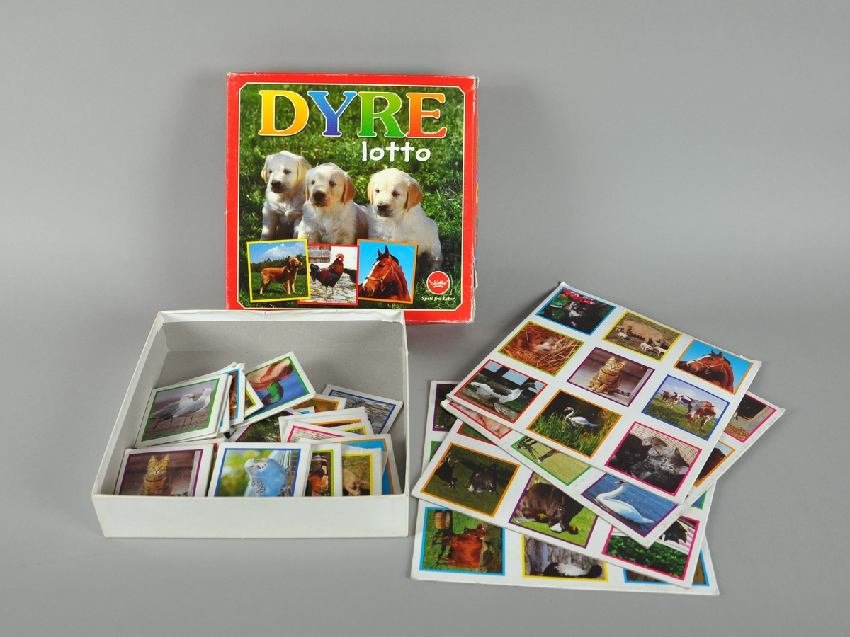 Hukommelsesspill for barn, med bilder av dyr.