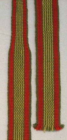 Uppvävd slips efter det lindade prov som A.Zorn gjort, Inv.nr 737:30Handvävda slipsar var en stor artikel på 1960- talet.