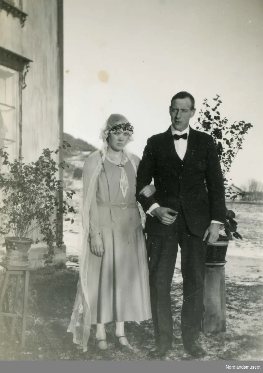 Brudebilde. Agnes og Rikard Torkelsen gift i 1931.