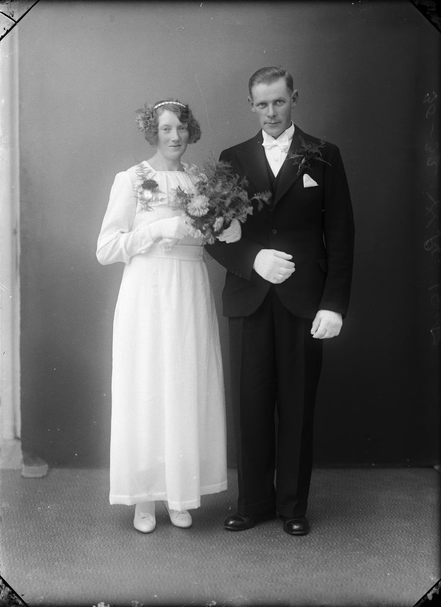 Brudparet Eriksson, Östhammar, Uppland 1936