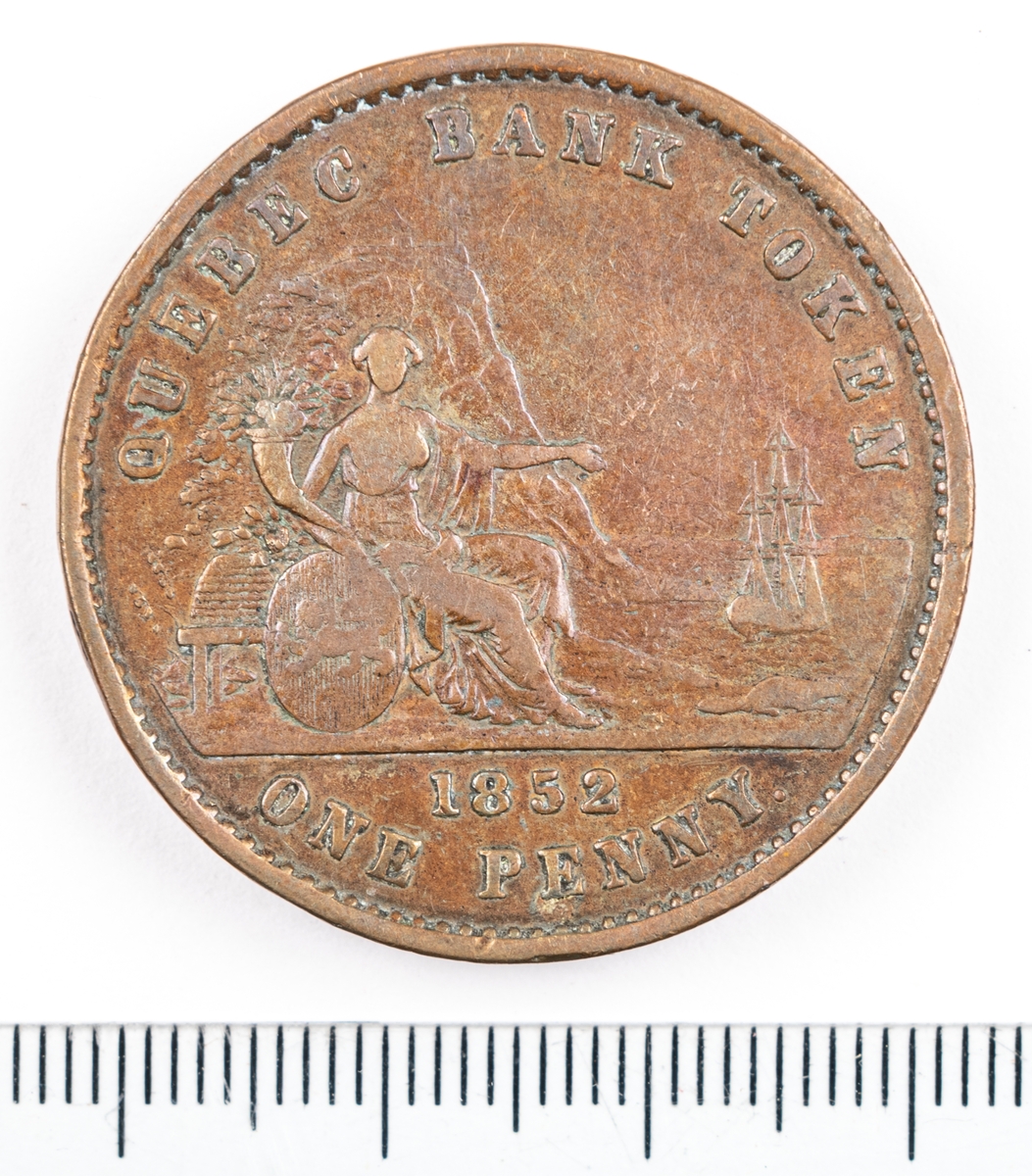 Mynt, Canada, 1852, 1 Penny.