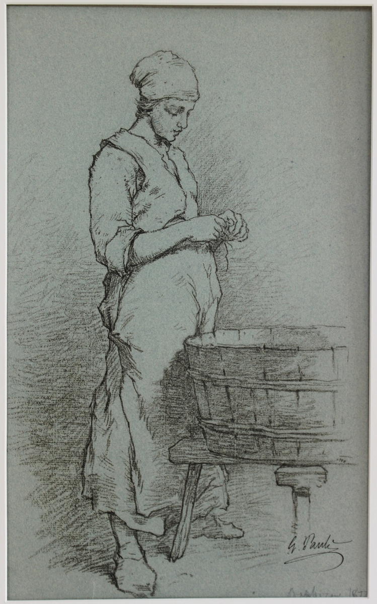 Fransk bondkvinna [Teckning]