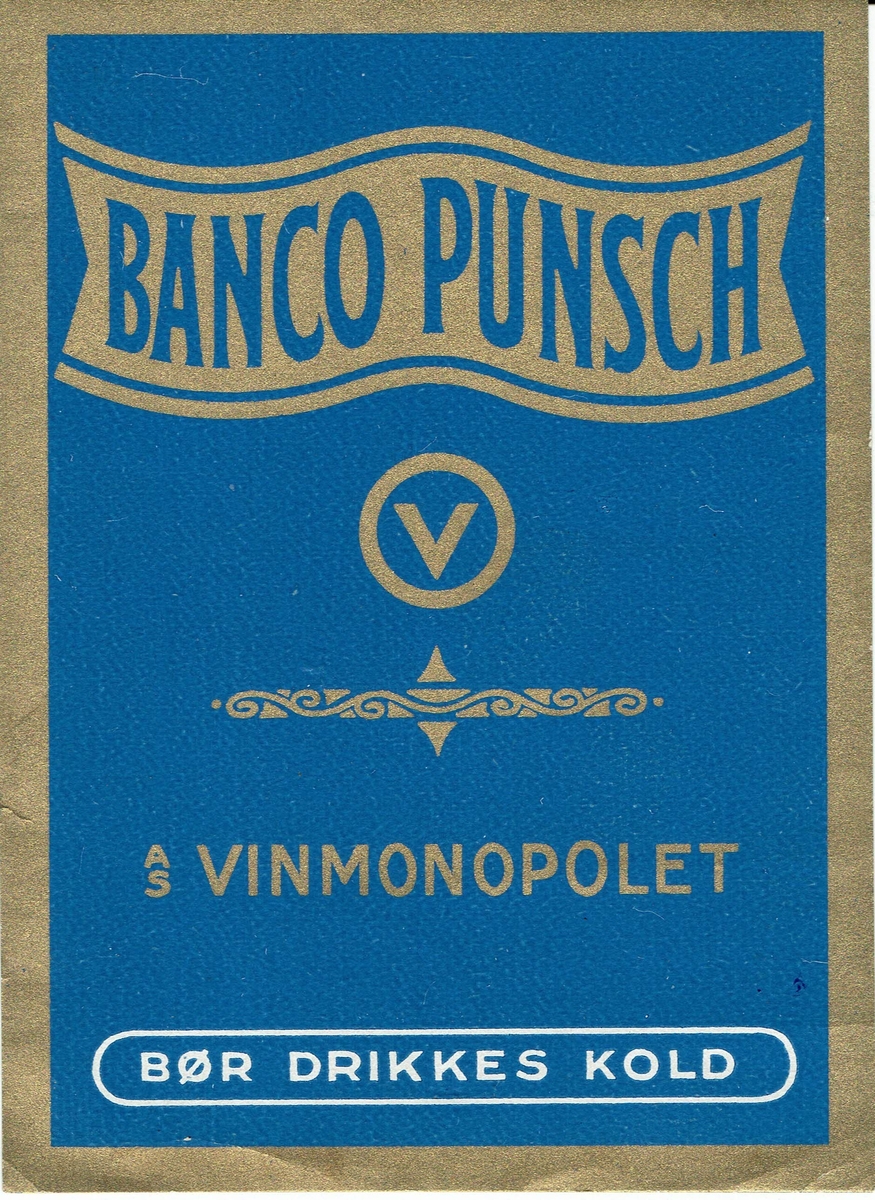 Banco Punsch. A/S Vinmonopolet.  