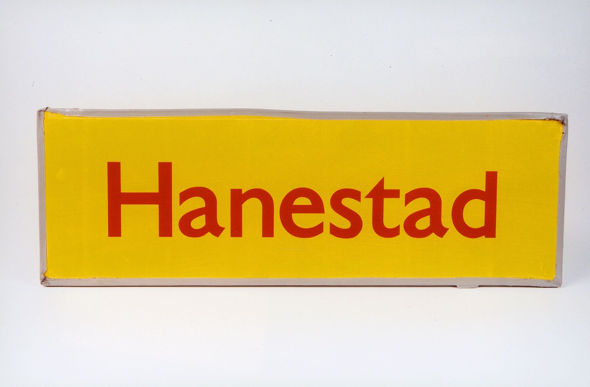 Postmuseet, gjenstander, skilt, stedskilt, stedsnavn, Hanestad.