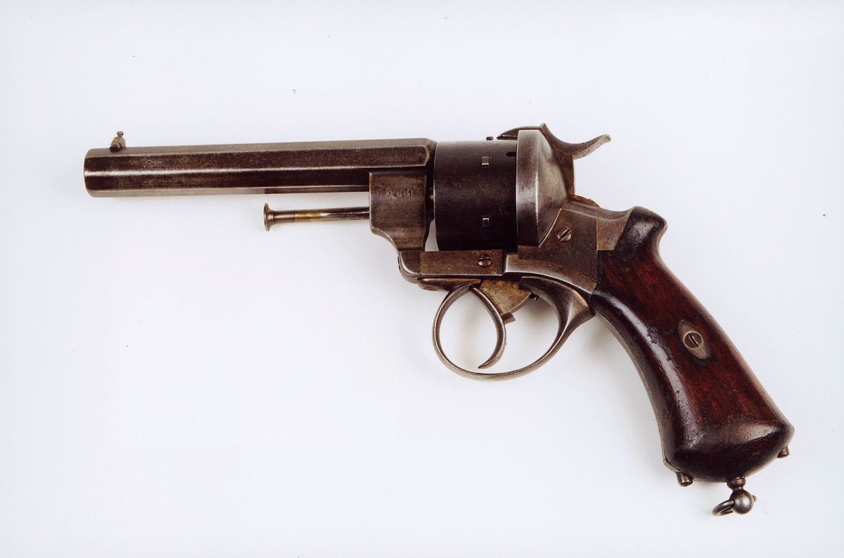 postmuseet, gjenstander, våpen, revolver, selvspennende revolver 10,9 mm