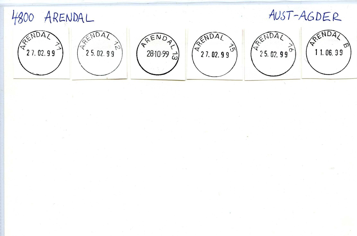 Stempelkatalog, 4800 Arendal postkontor. Aust-Agder. Arendal omdeling. K.N.S. Landsregatta.