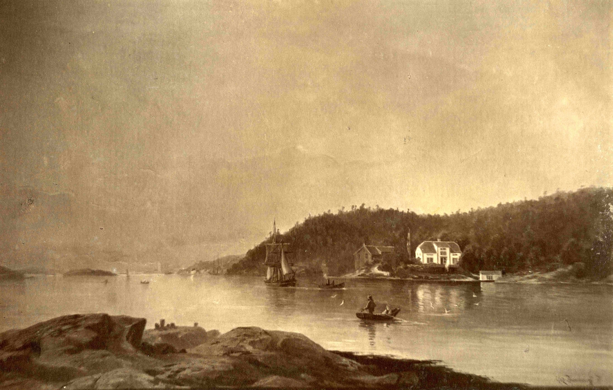 Slaabevig på Hisøy etter maleri av C. Rummelhoff 
