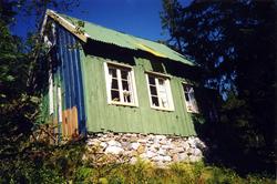 Kvitura. Hytta ble satt opp rundt 1920 som spisebrakke for a