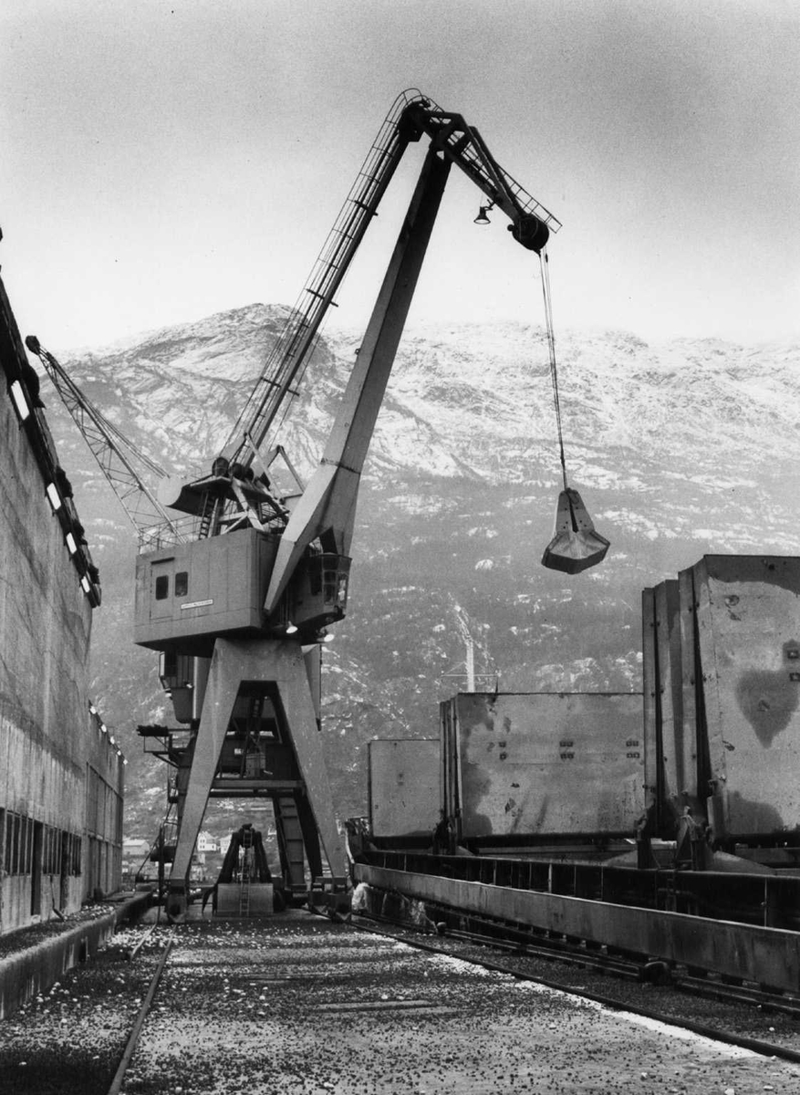 Odda Smelteverk, importkai, steinkaien, Sørfjorden
