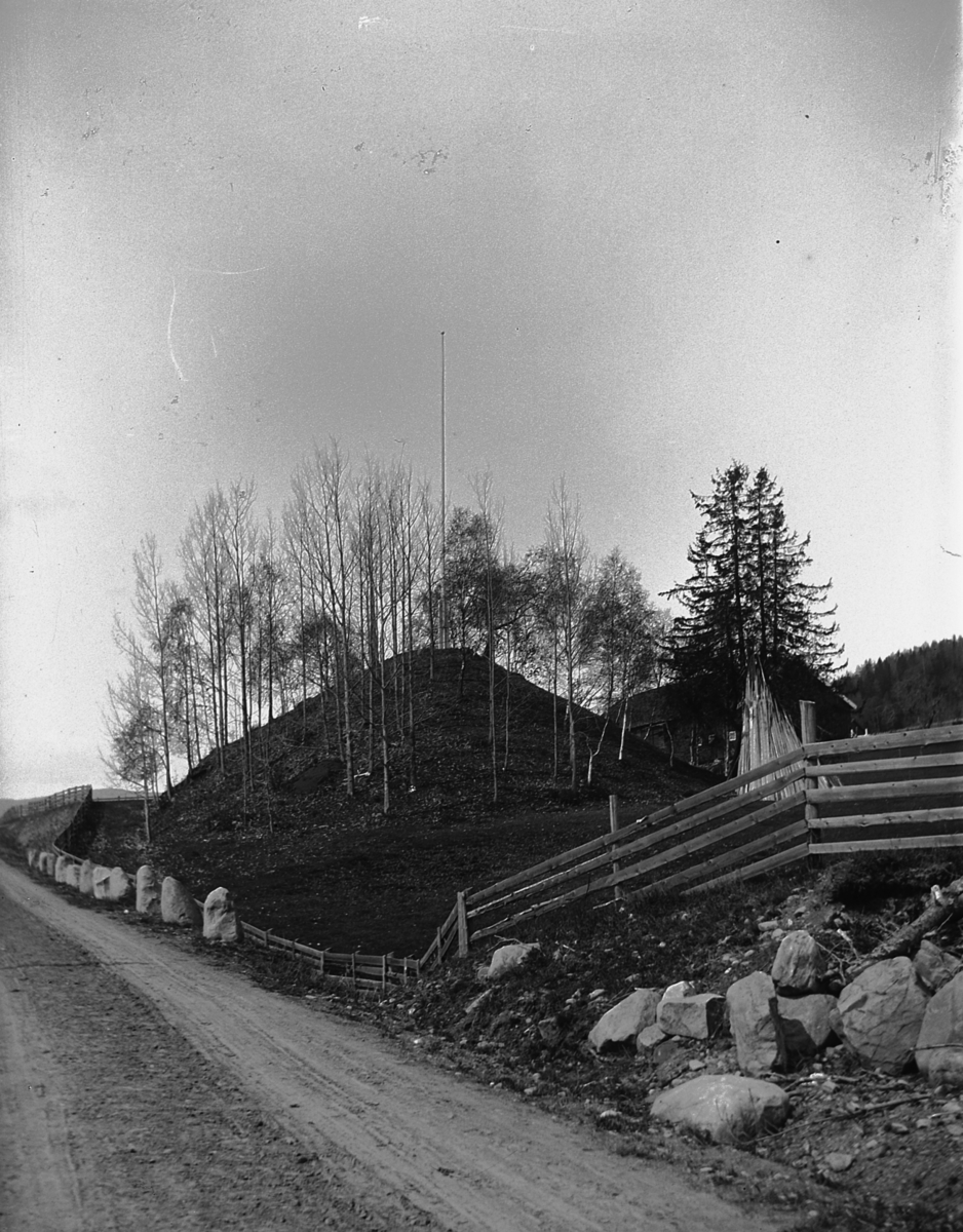 Ringsaker, Søndre Fuglseng gård, gravhaug langs Tandeskogvegen, fornminne,