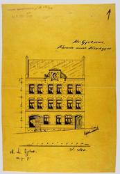 Hr. Gjetnæs. Facade mod Kirkegd.  [Fasadeoppriss]