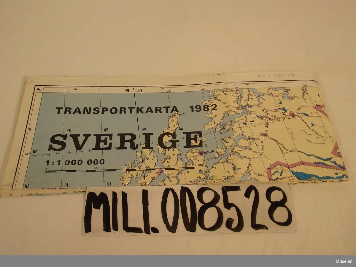 Transportkarta över Sverige 1982, 1:1 000 000