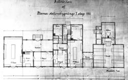 Hamar stasjonsbygning 1880 : grunnplan for 1. etasje