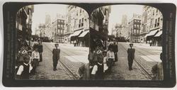 Stereoskopi. Barn i bygate. Kipstraat og Kaasmarkt, Rotterda