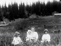 Familiemedlemmer på Holoa seter, Hadeland, Jevnaker, Oppland