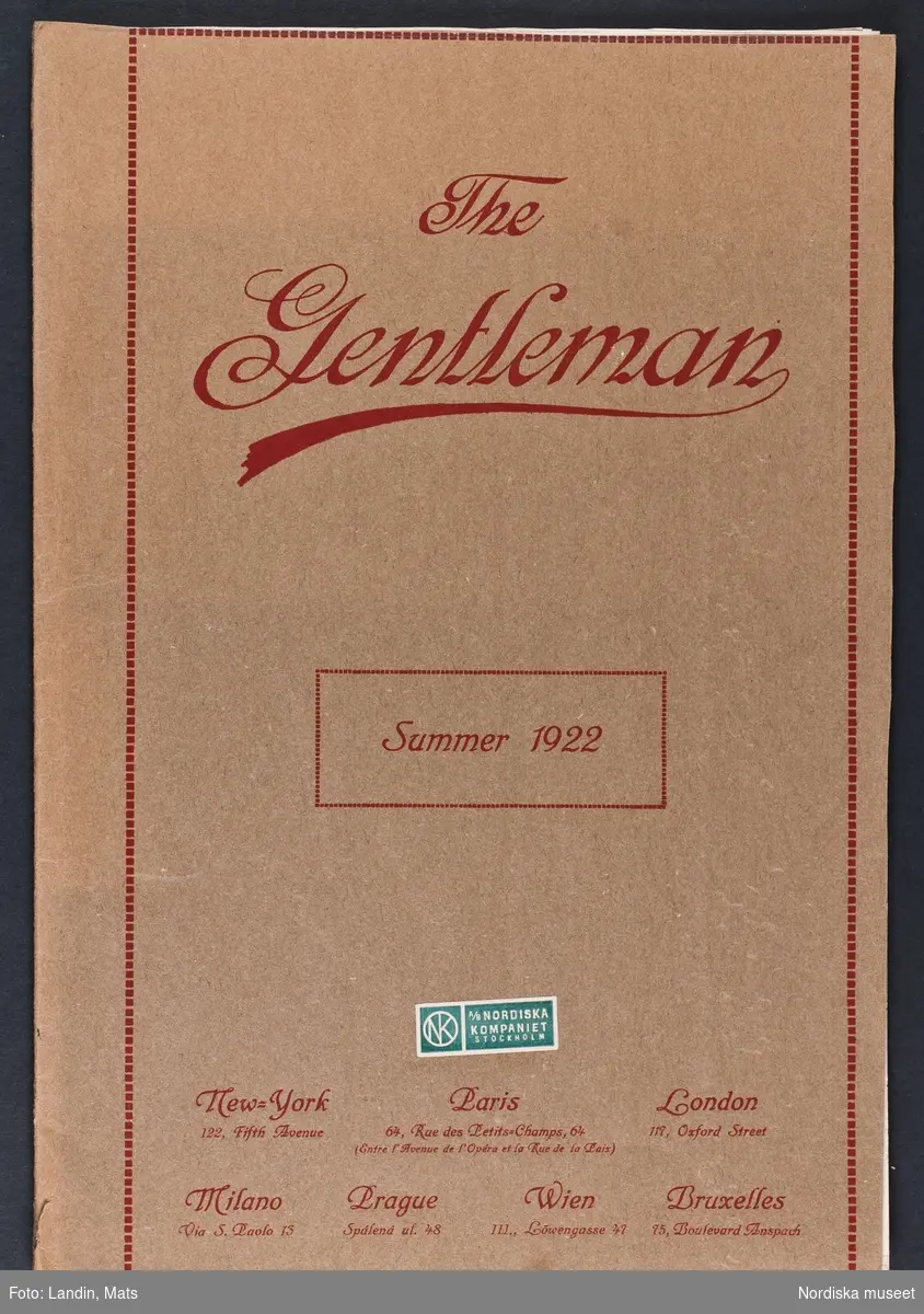 Herrmode. The Gentleman summer 1922. NK
