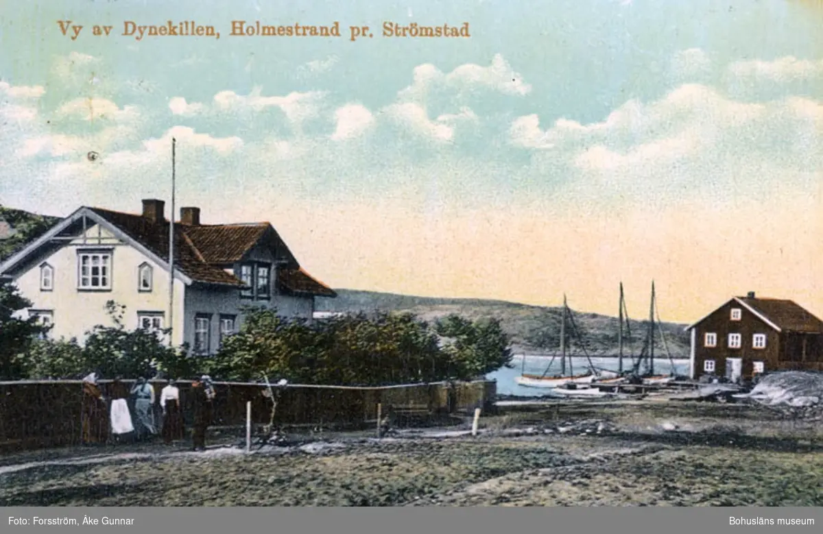 Vy av Dynekillen, Holmestrand pr. Strömstad.
Import A.B. Göteborgs Konstförlag.