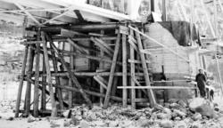 Bru over Lågen ved Eide - provisorisk utbedring av krigsskad