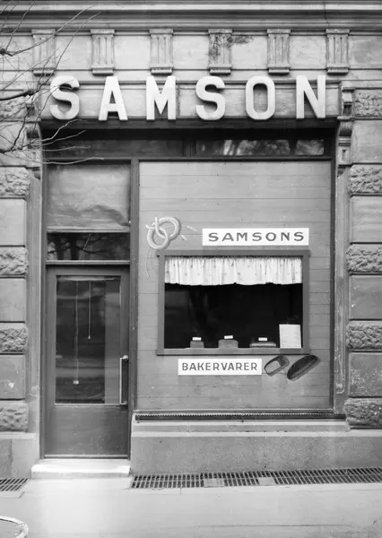 Baker Samsons Utsalg I Gyldenløves Gate 6. - Oslo Museum / DigitaltMuseum