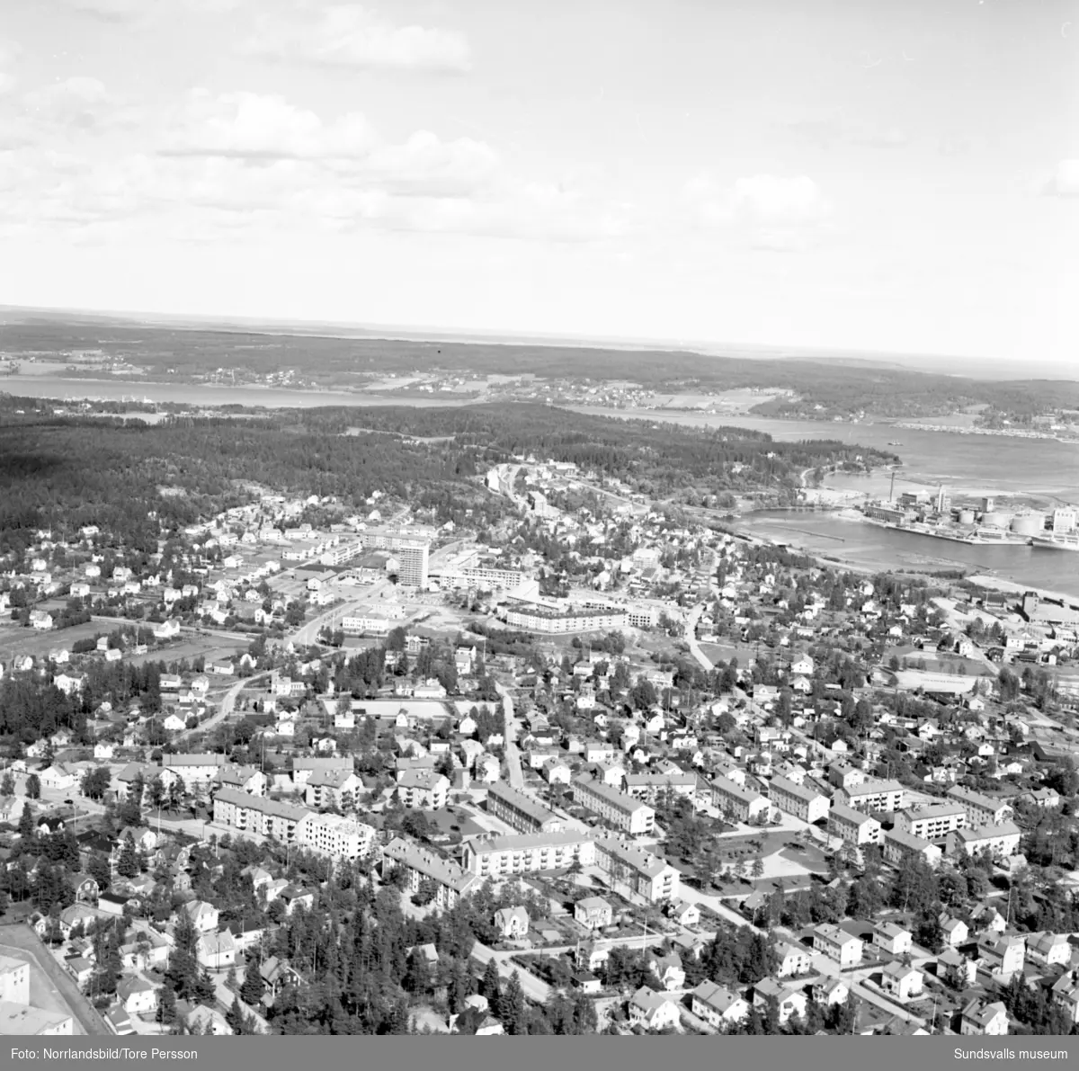 Flygfoton över Skönsbergs centrum.