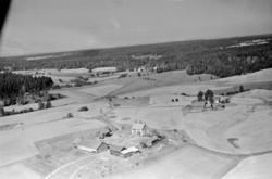 Skråfototo fra gården Haug i Hobøl 24. august 1955.