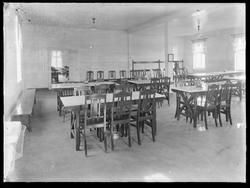 Interiør fra spisesal, ukjent sted, antakelig i Sarpsborg-om