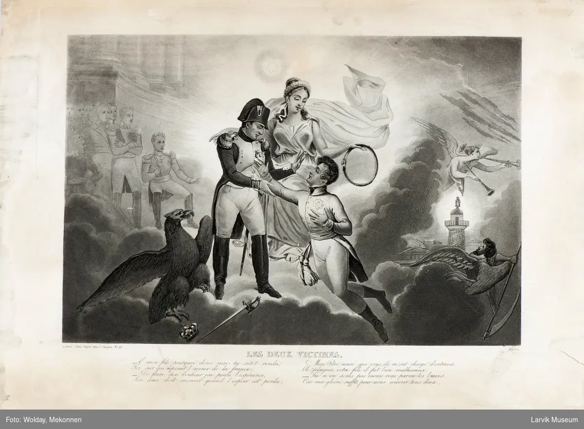 Napoleon omgitt av en kvinne og en mann