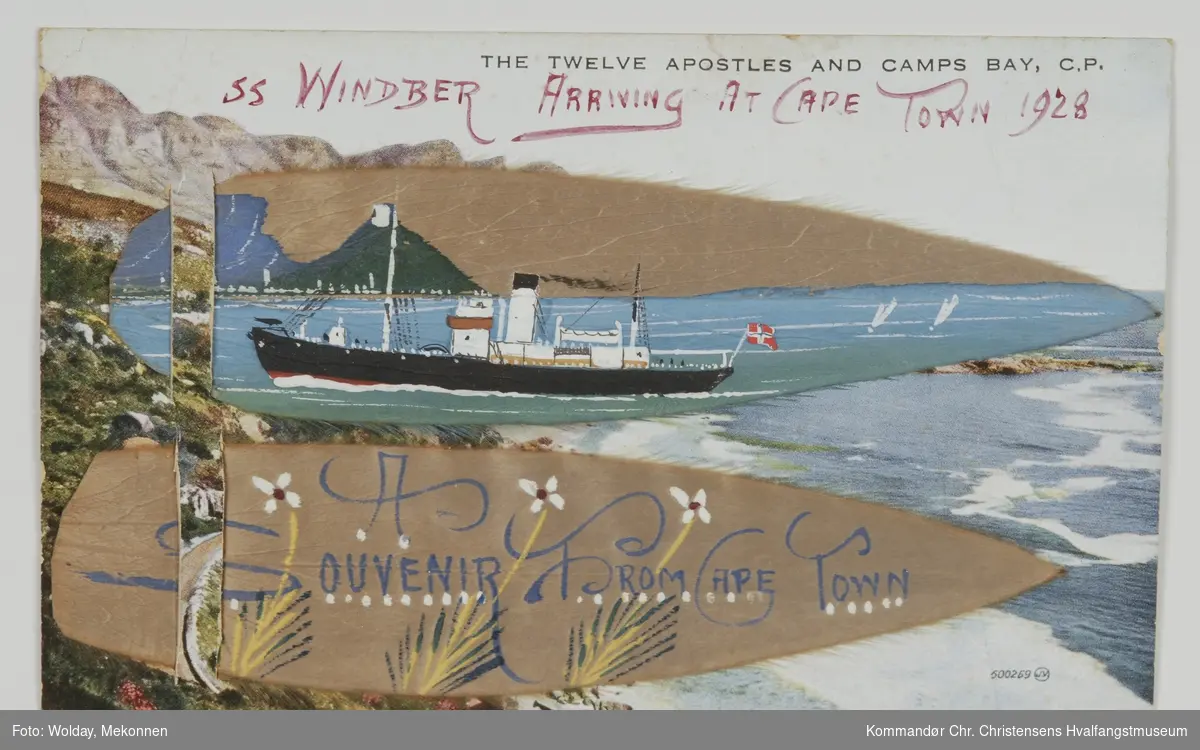 Windber s/s, ankommer Cape Town i 1928. De Tolv Apostlene og Camps Bay.