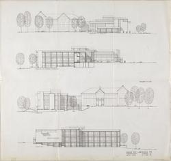 Hamar offentlige lærerhøgskole - nybygg [Fasadeoppriss]