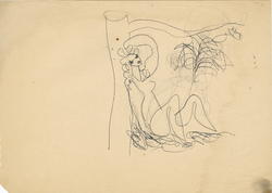 Sittende kvinneakt [Skisse]