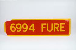 Postmuseet, gjenstander, skilt, stedskilt, stedsnavn, 6994 F