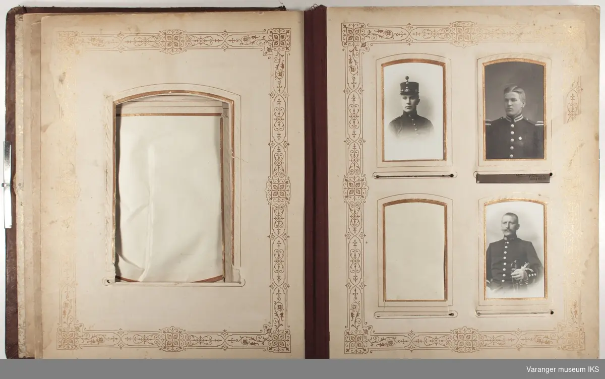 Albumet inneholder portrettbilder på kabinettkort.