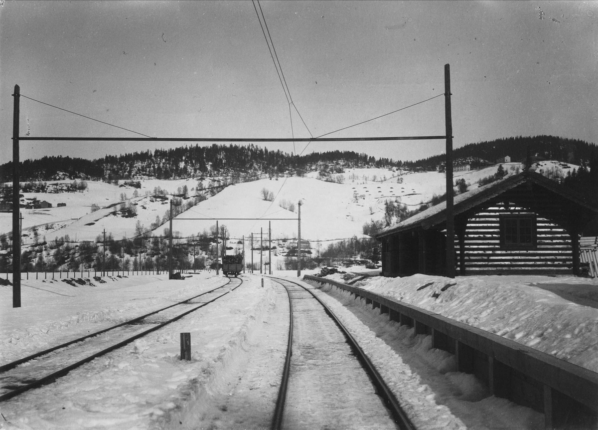 Solbusøy stasjon med godsvogn.