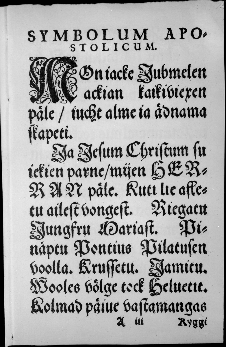 ABC bok på samisk utgitt i Stockholm 1619