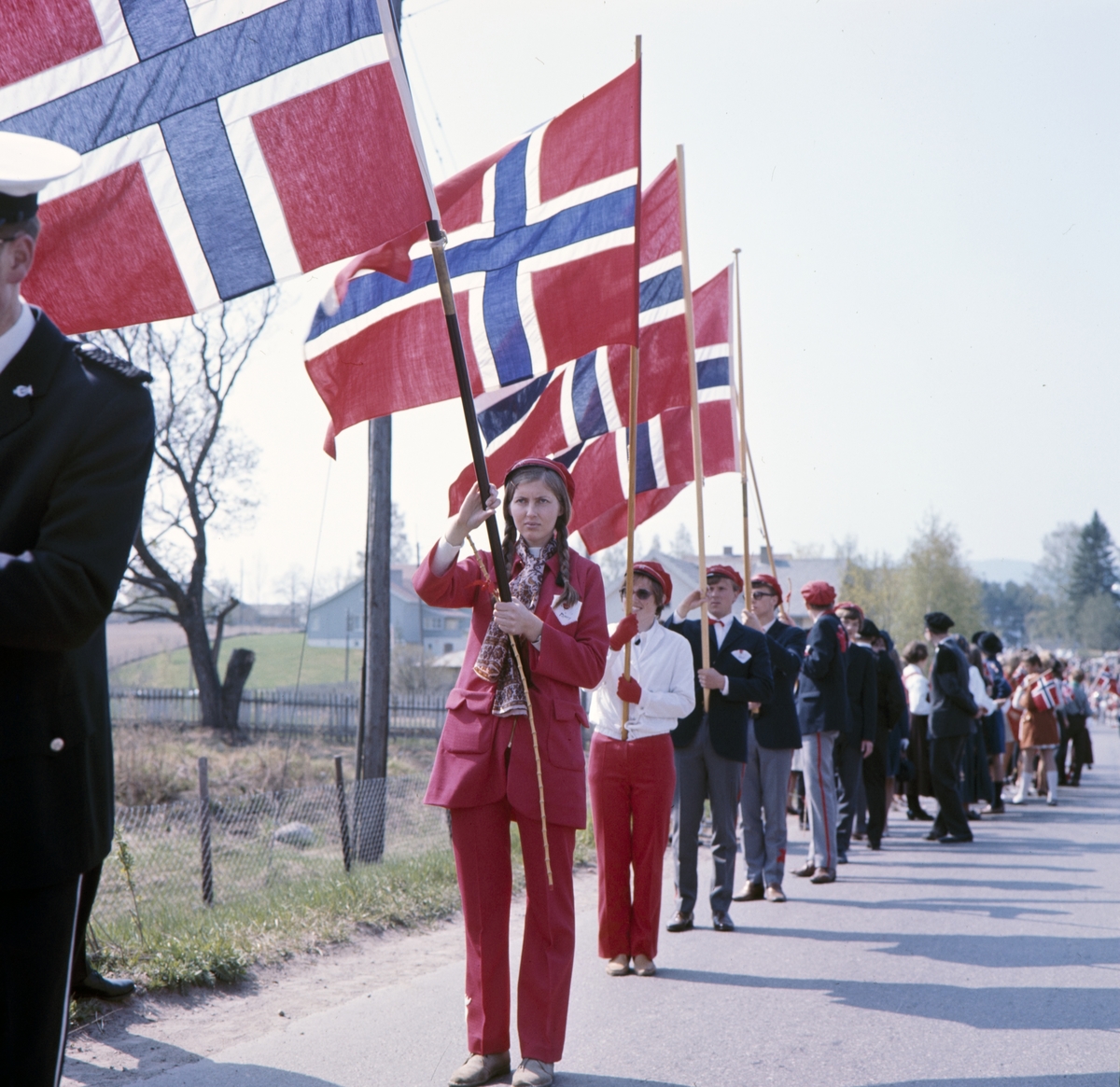 17. Mai. Brumunddal. 1970. Russ, norske flagg. - Anno ...