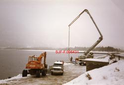 Fra bygginga av ny utislagsplass for tømmer ved Dalen, lengs