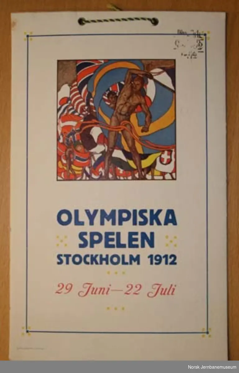 Plakat : "Olympiska spelen Stockholm 1912"