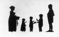 Silhuetgruppen forestiller købmand på Bragernæs Jens Kirkgaa