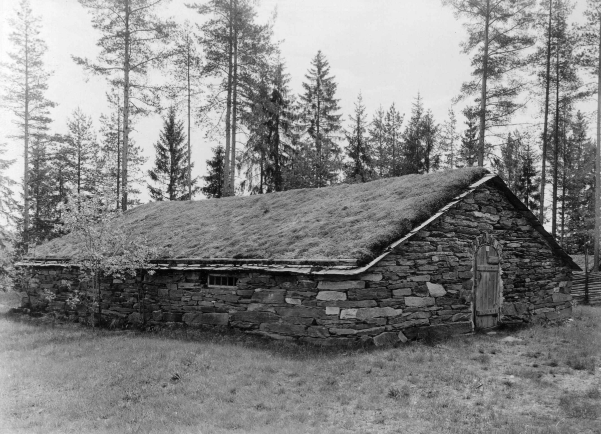 Brennbakken, Tynset, Nord-Østerdal, Hedmark 1927. Steinfjøs. Nå på Glomdalsmuseet.